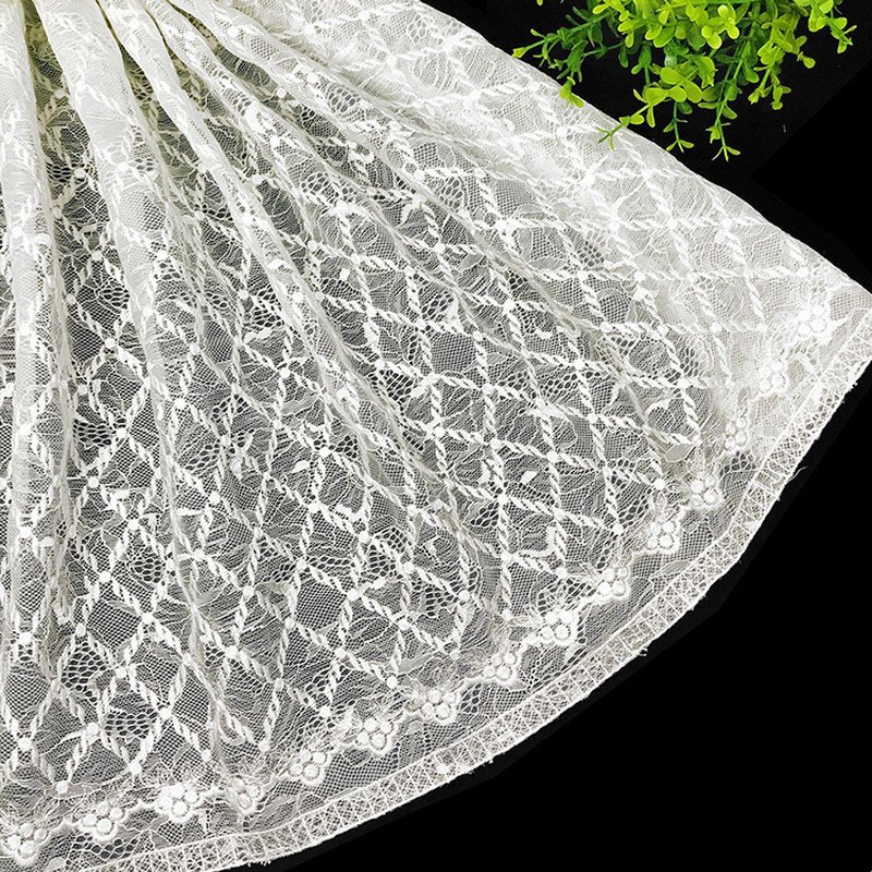 Embroidered Lace Lace Fabric Scallop Edge Polyester for Apparel Wholes 7